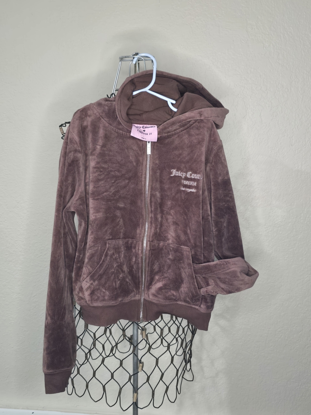 Juicy Couture Mauve Velour Zip Hoodie
